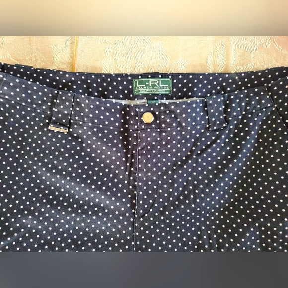 Lauren Ralph Lauren- Navy Polka-dot Pants, Size 16W - Picture 3 of 9